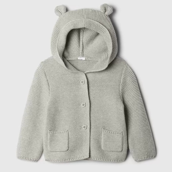 GAP Other - GAP Baby Teddy Bear Gray Knit Jacket